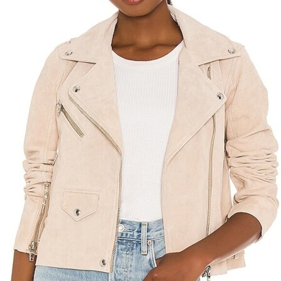 BNWT BLANK NYC - SUNDAY DRIVE SUEDE MOTO JACKET in Beige - Picture 2 of 13